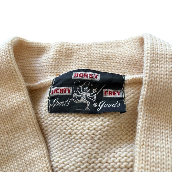 Vintage Cardigan Sweater Acrylic Men's Small Cream Grandpa Grunge Kurt Cobain - Picture 7 of 14